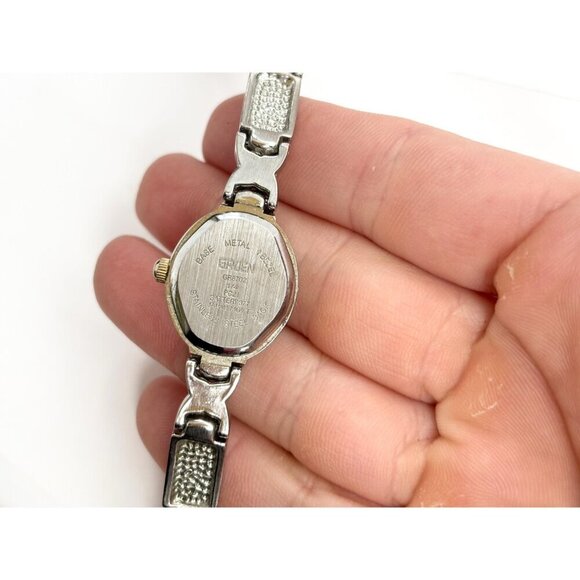 Gruen Silver Toned GR8702 Rhinestone Vintage Women's Wristwatch - 12mm - WORKS! - Picture 7 of 10